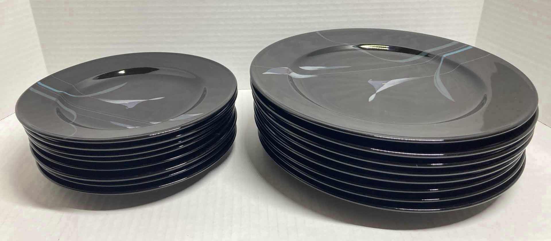 Photo 1 of MIKASA GALLERIA OPUS BLACK CALLA LILY JAPANESE PORCELAIN DINNERWARE SET 39PC