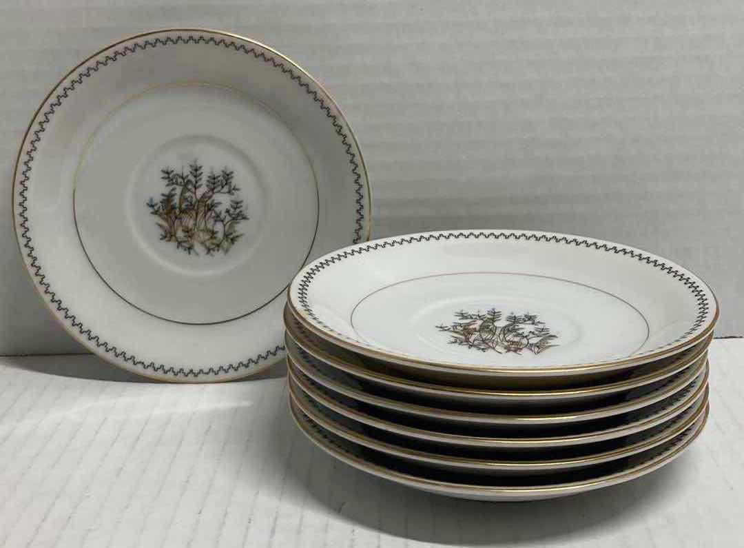 Photo 1 of LATE IN AUTUMN WHITE GOLD TRIM JAPANESE FINE CHINA DINNERWARE SET 33PC