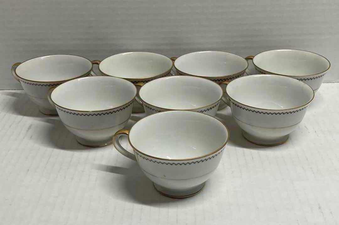 Photo 1 of LATE IN AUTUMN WHITE GOLD TRIM JAPANESE FINE CHINA DINNERWARE SET 33PC