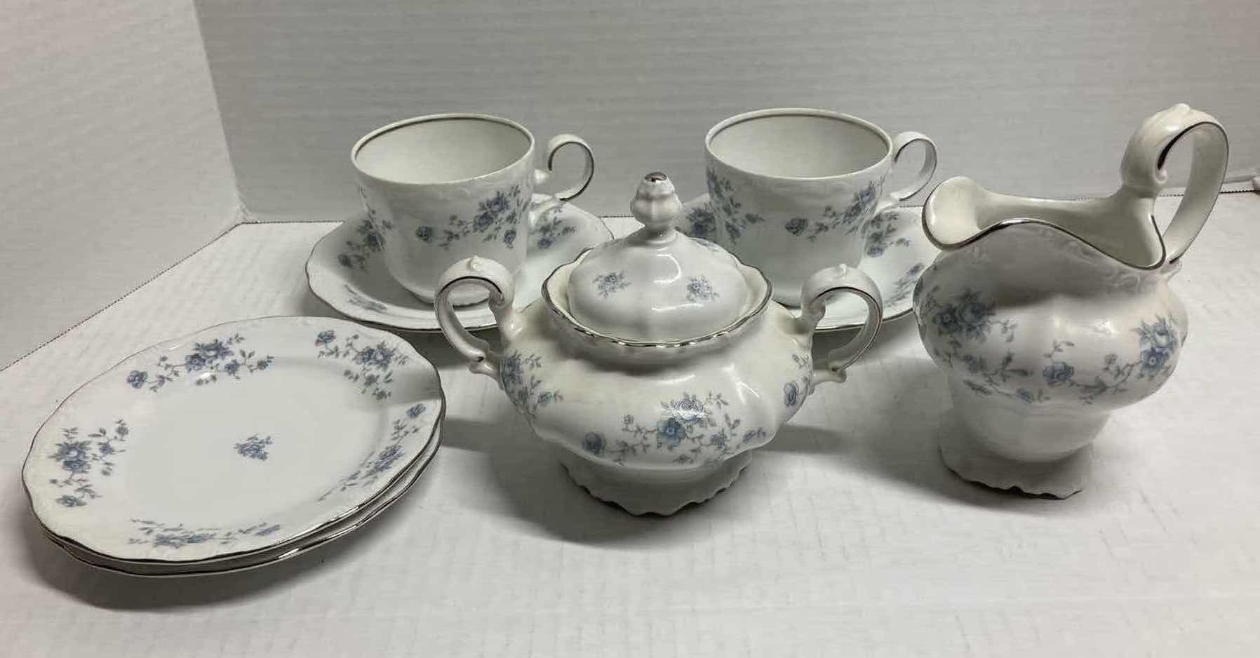Photo 1 of JOHANN HAVILAND BLUE GARLAND GERMAN FINE CHINA TEA/COFFEE SET 8PC