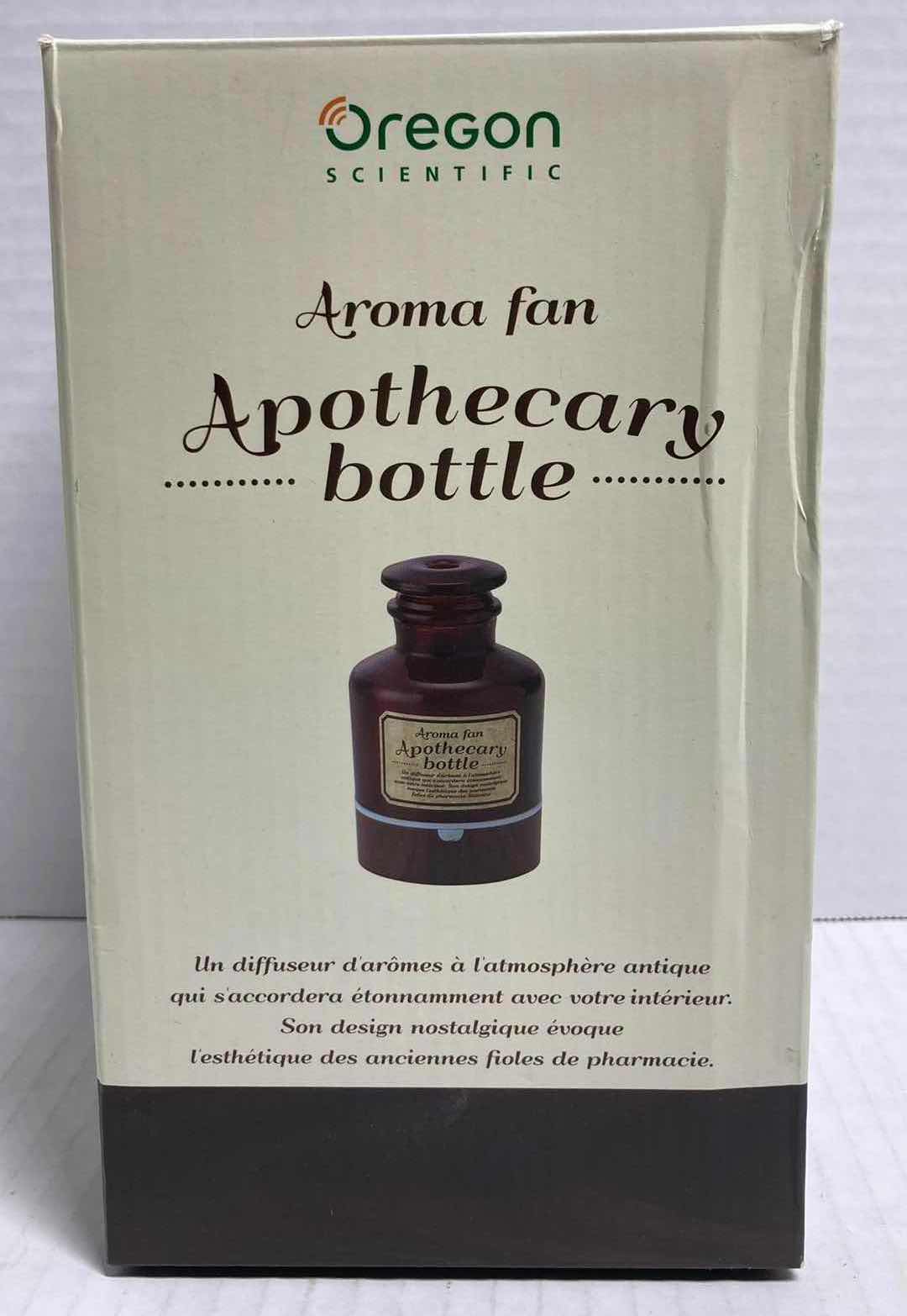Photo 1 of OREGON SCIENTIFIC ESSENTIAL OIL DIFFUSER APOTHECARY BOTTLE FAN