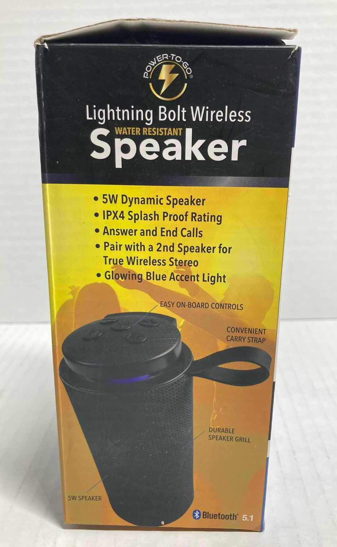 Photo 1 of POWER TO GO LIGHTNING BOLT WIRELESS WATER RESISTANT SPEAKER H7”