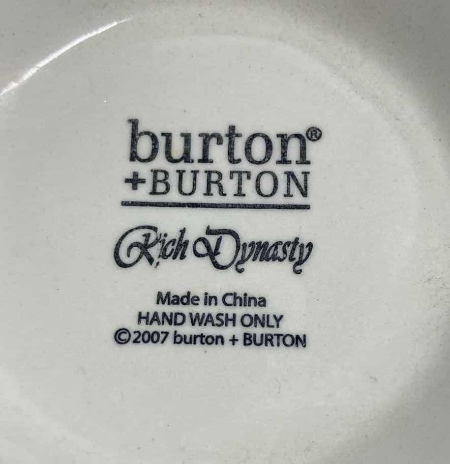 Photo 1 of BURTON BURTON BAMBOO BIRDS BURGUNDY CERAMIC PLATES 10” & BOWL 6” X 3”