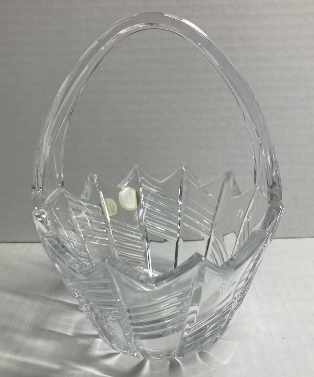 Photo 1 of BOHEMIA CRYSTAL HANDCUT CRYSTAL BASKET 7” X 5.5” H7.5”