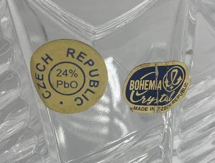 Photo 1 of BOHEMIA CRYSTAL HANDCUT CRYSTAL BASKET 7” X 5.5” H7.5”