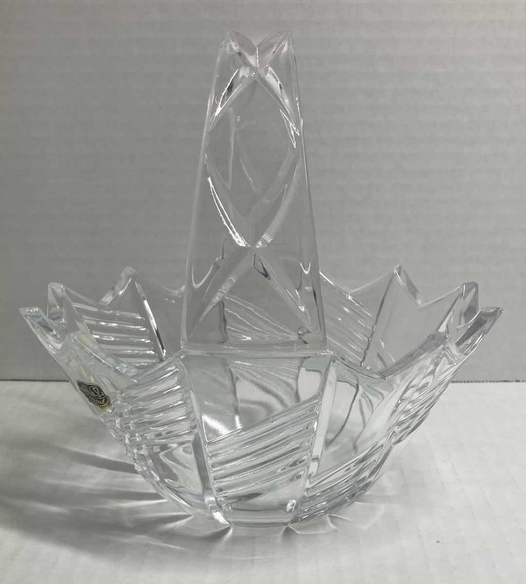 Photo 1 of BOHEMIA CRYSTAL HANDCUT CRYSTAL BASKET 7” X 5.5” H7.5”