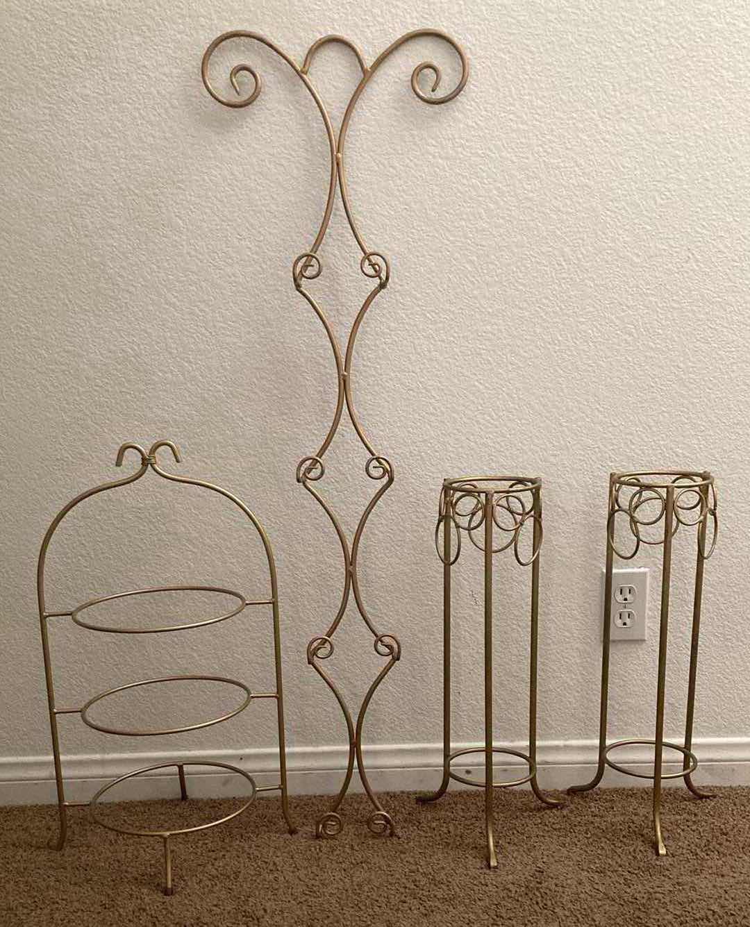 Photo 1 of BRONZE FINISH METAL DISH DISPLAYS & PLANT HOLDERS