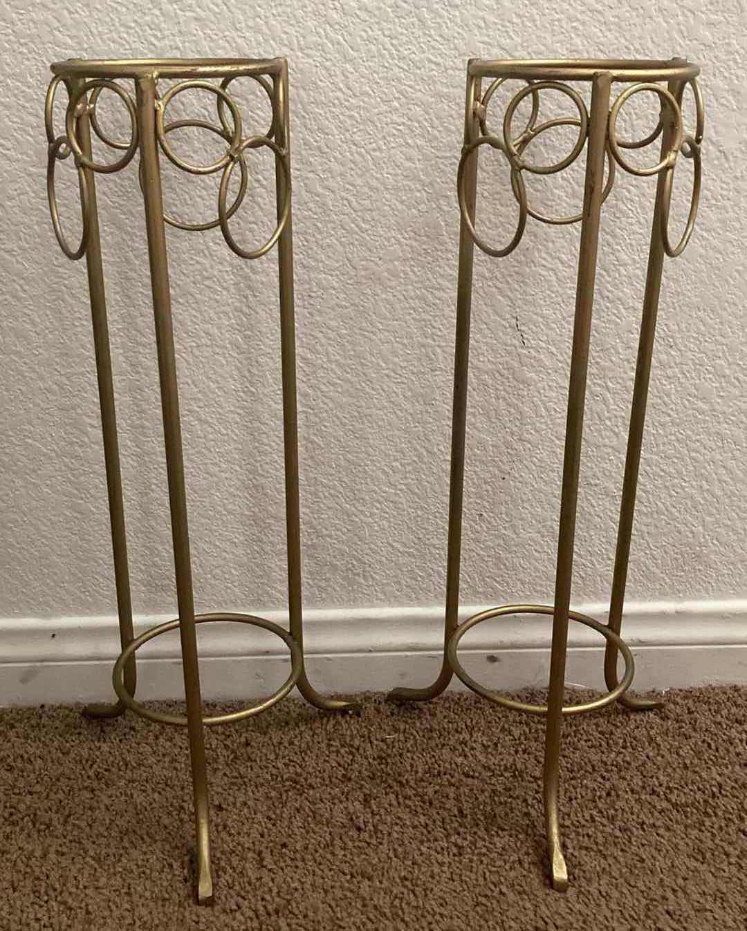 Photo 1 of BRONZE FINISH METAL DISH DISPLAYS & PLANT HOLDERS