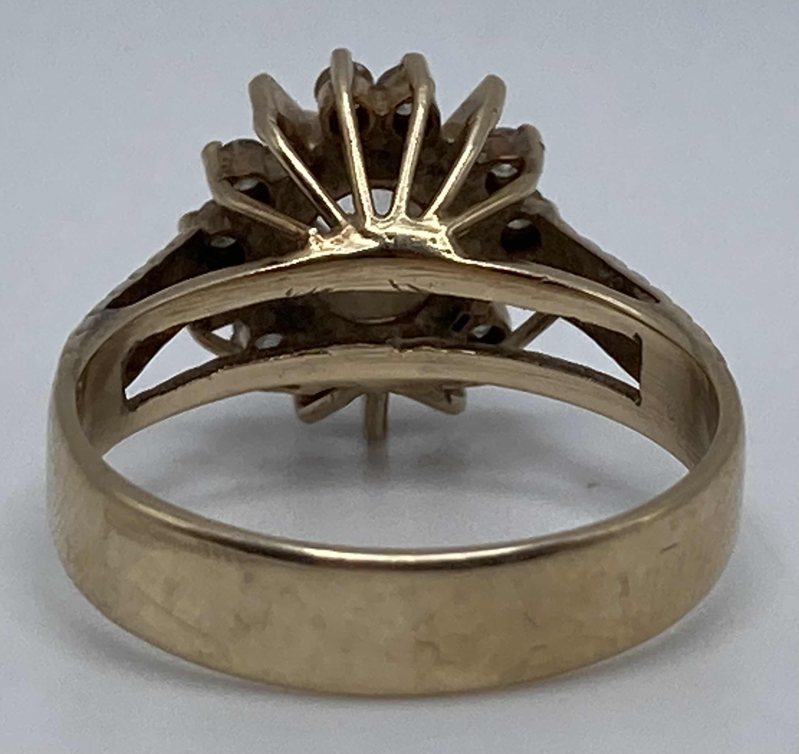 Photo 1 of GOLD RING W CLEAR STONES APPROX RING SIZE 7-7.5