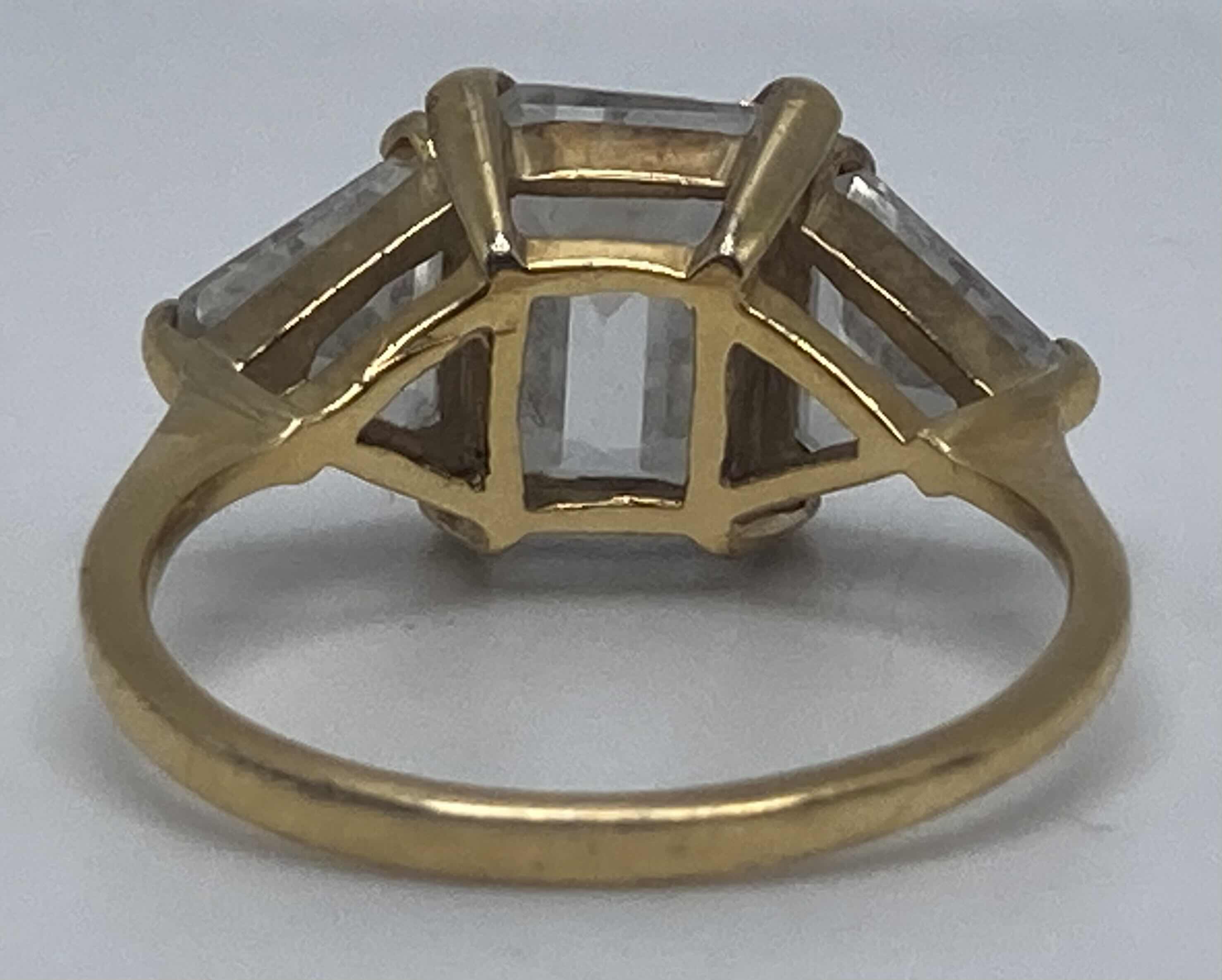 Photo 1 of GOLD PLATED 925 SILVER RING W CLEAR STONES APPROX RING SIZE 8.5-9