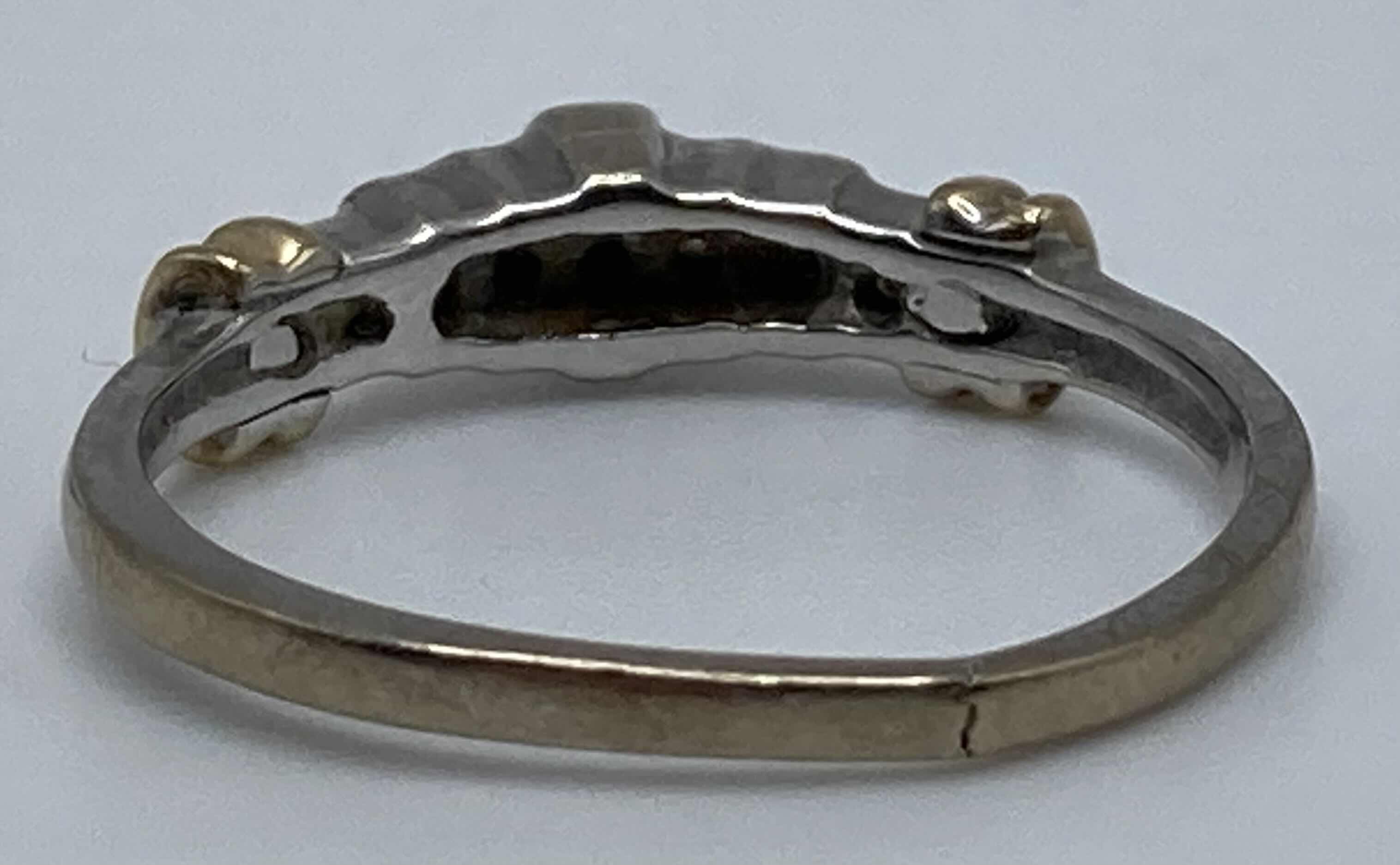 Photo 1 of 10K GOLD RING W CLEAR STONES APPROX RING SIZE 8.5-9 (2.0G)