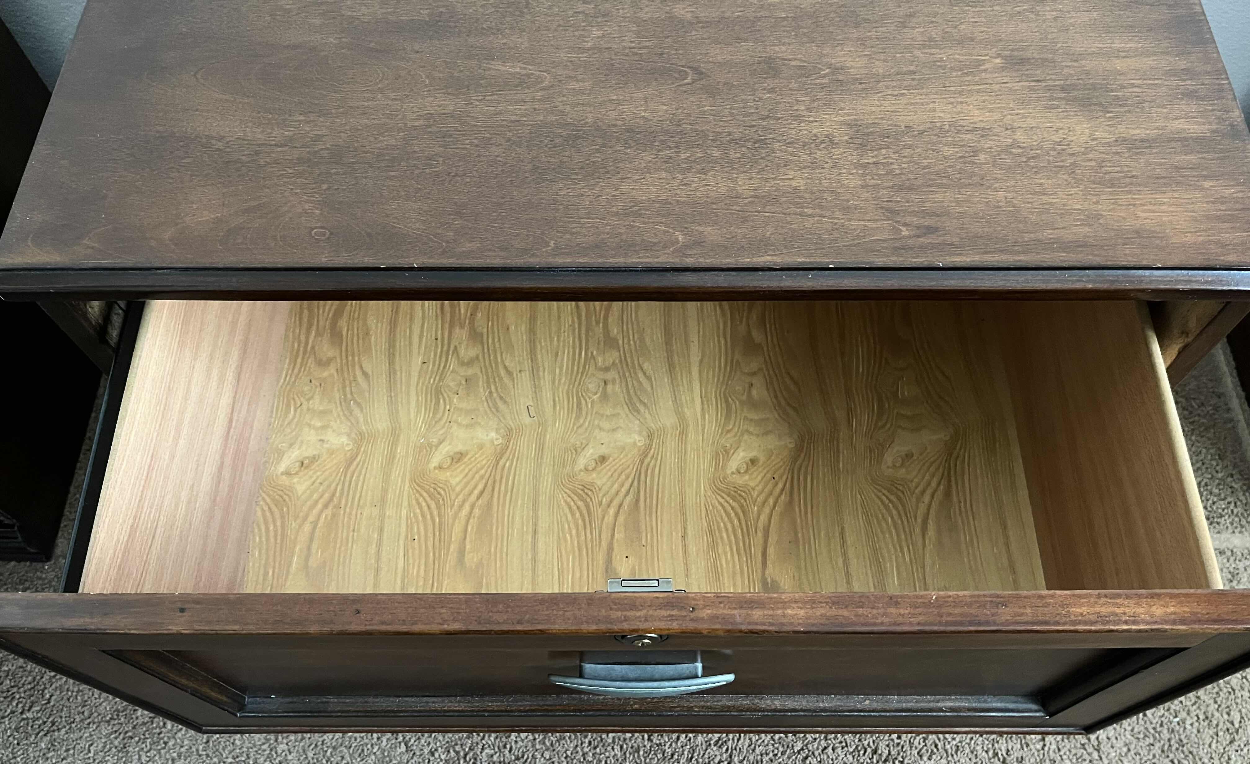 Photo 1 of ASHLEY FURNITURE CHERRY WALNUT FINISH 2 DRAWER FILE CABINET W KEY 30” X 22” H30”