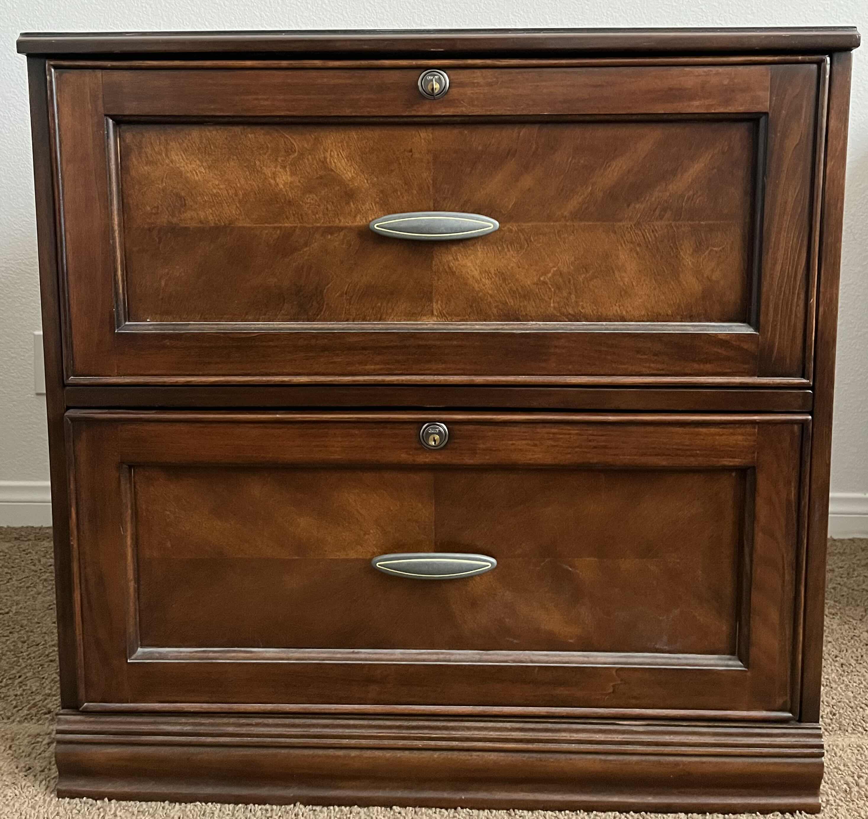Photo 1 of ASHLEY FURNITURE CHERRY WALNUT FINISH 2 DRAWER FILE CABINET W KEY 30” X 22” H30”