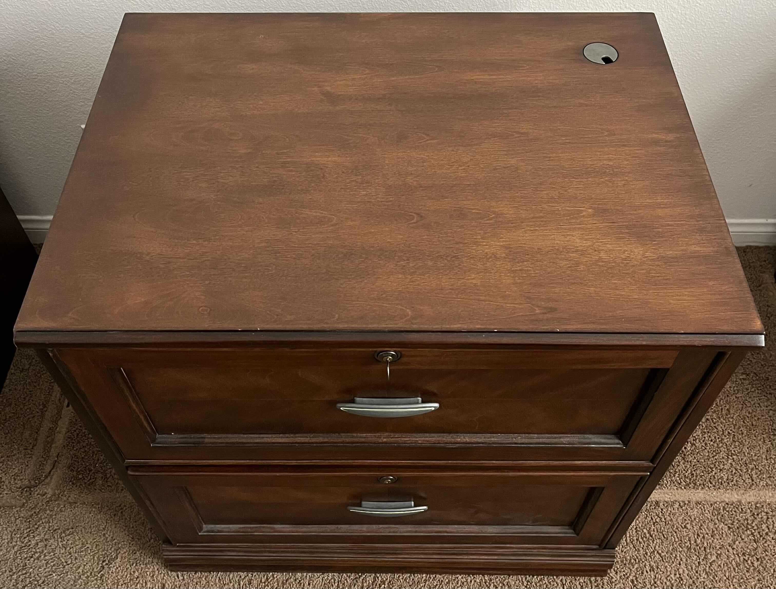 Photo 1 of ASHLEY FURNITURE CHERRY WALNUT FINISH 2 DRAWER FILE CABINET W KEY 30” X 22” H30”