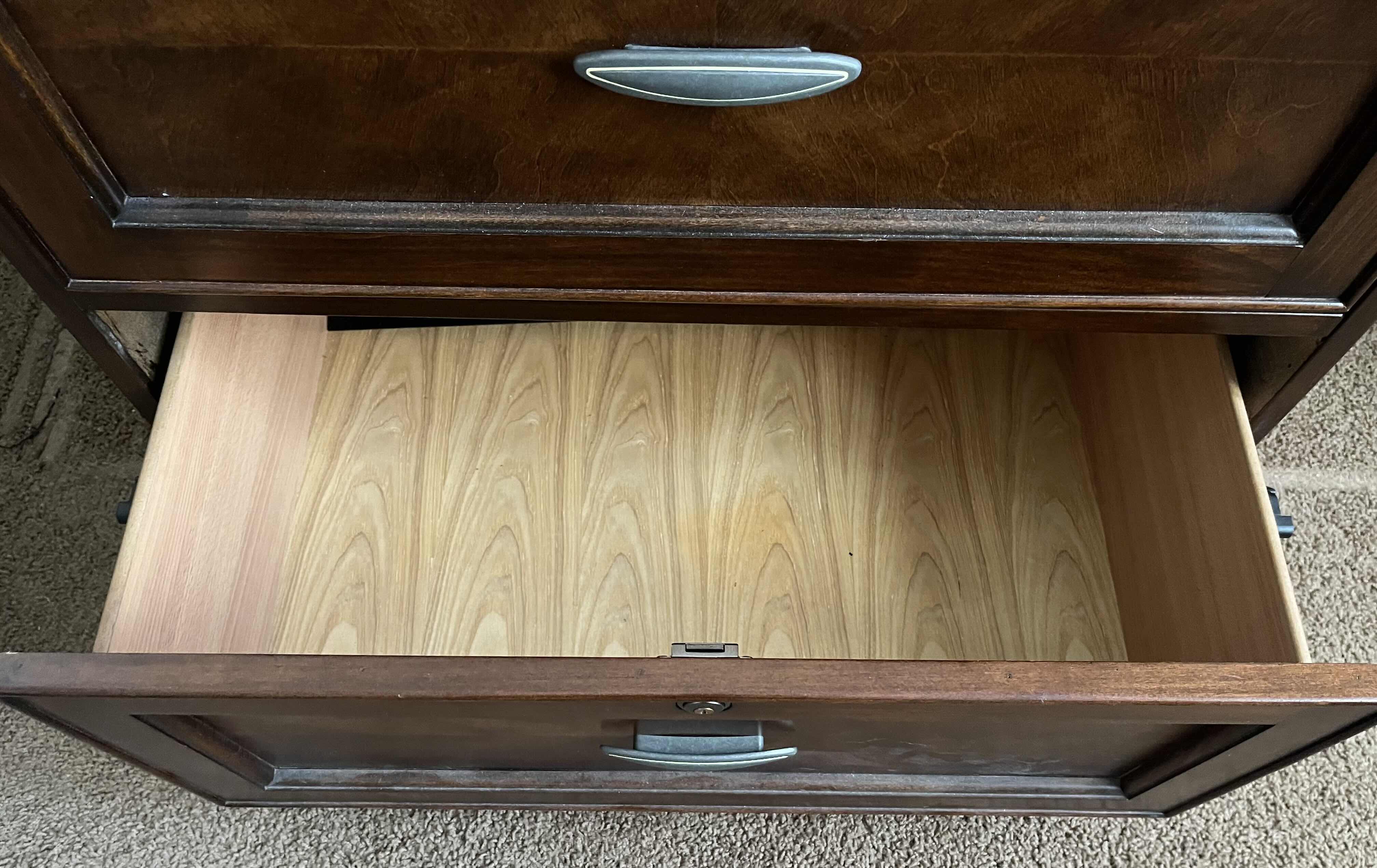 Photo 1 of ASHLEY FURNITURE CHERRY WALNUT FINISH 2 DRAWER FILE CABINET W KEY 30” X 22” H30”
