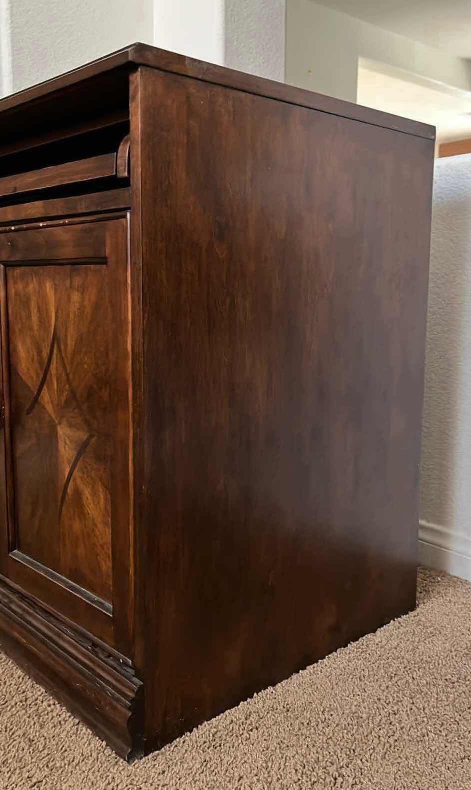 Photo 1 of ASHLEY FURNITURE CHERRY WALNUT FINISH MEDIA CABINET 30” X 22” H30”