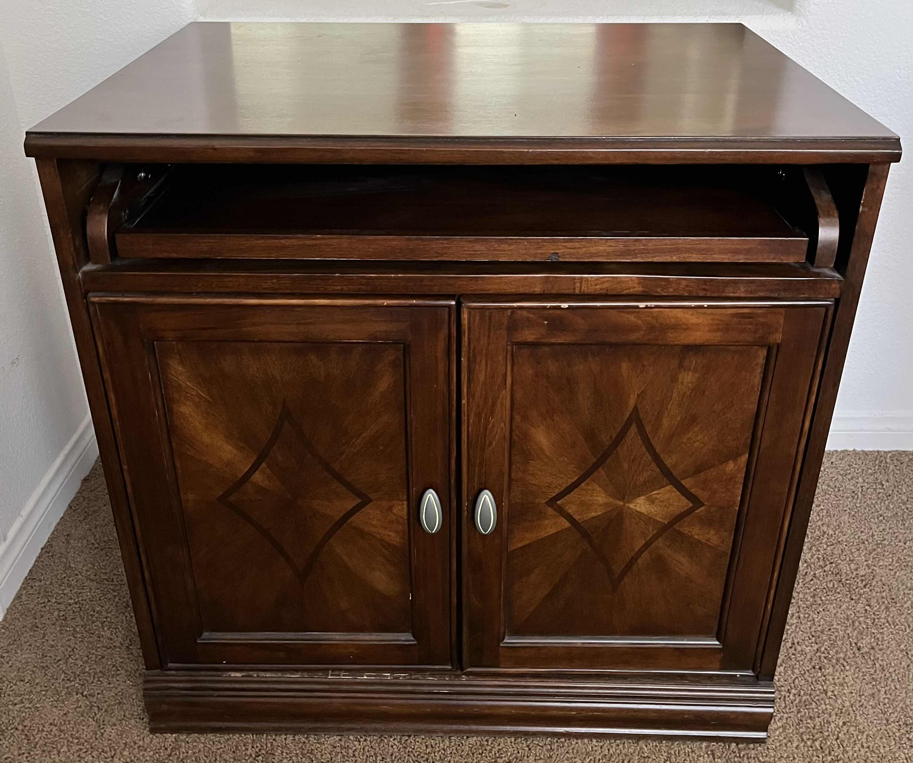 Photo 1 of ASHLEY FURNITURE CHERRY WALNUT FINISH MEDIA CABINET 30” X 22” H30”