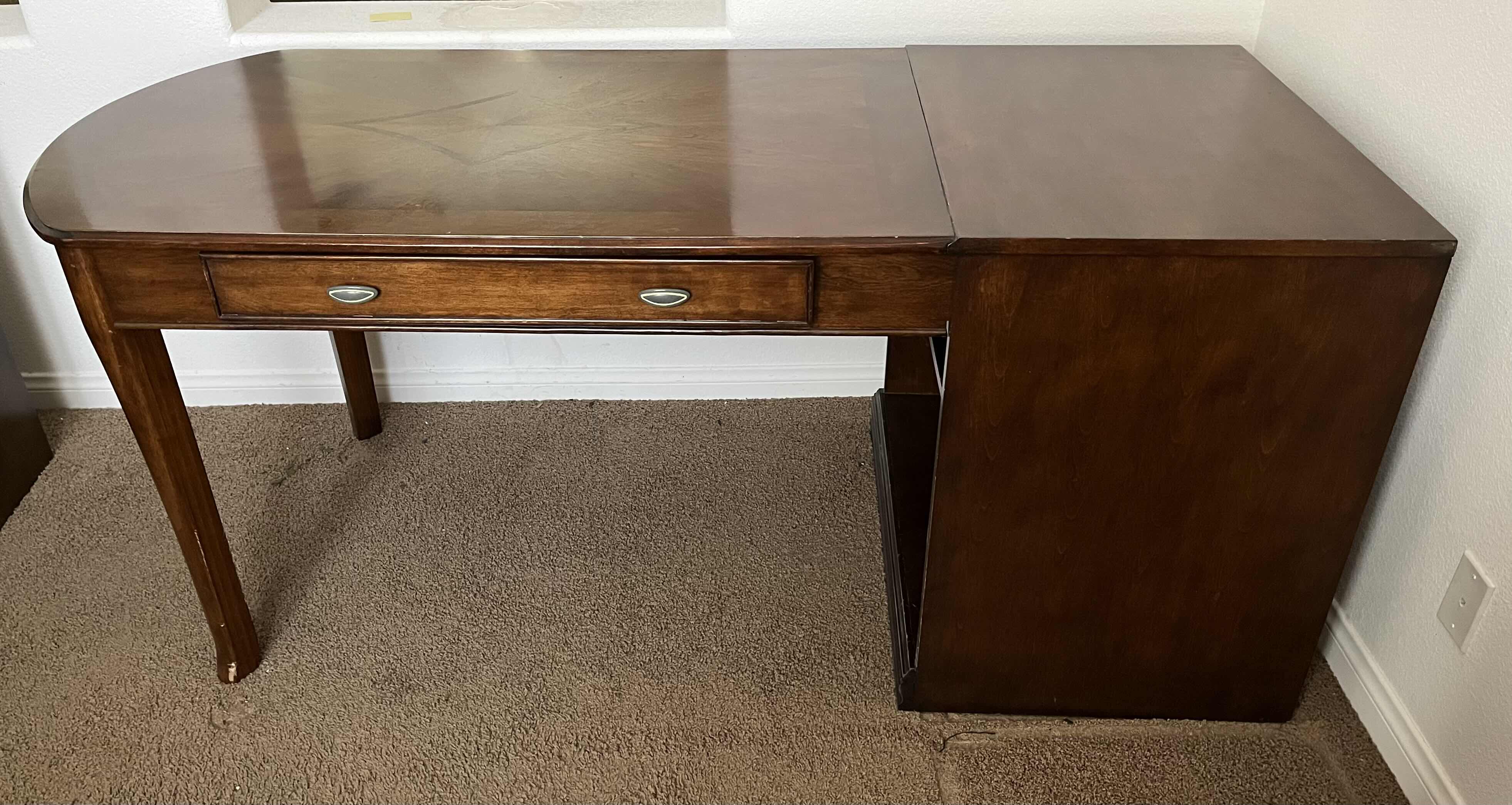 Photo 1 of ASHLEY FURNITURE CHERRY WALNUT FINISH WRITING COMPUTER DESK 69.25” X 30” H30”