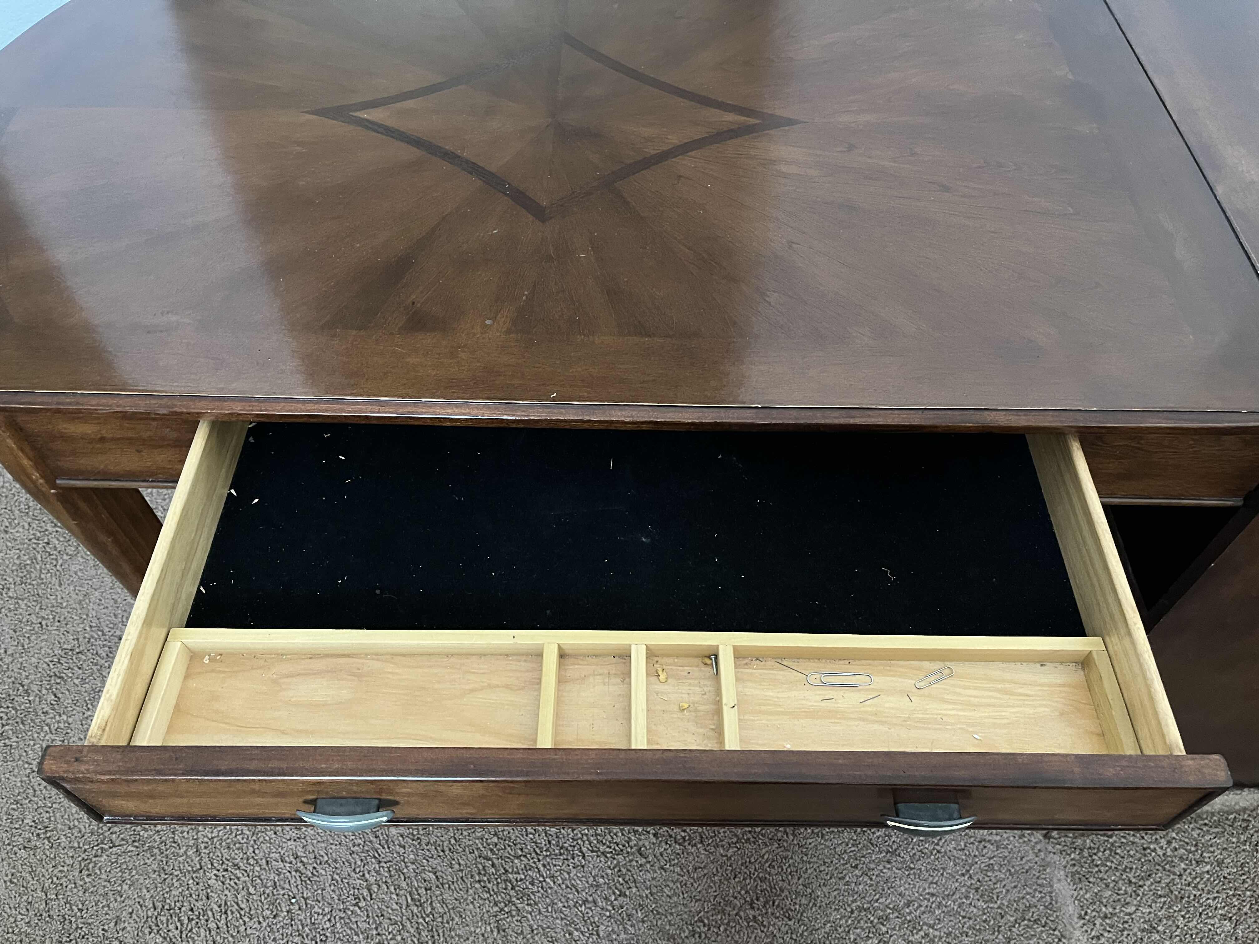 Photo 1 of ASHLEY FURNITURE CHERRY WALNUT FINISH WRITING COMPUTER DESK 69.25” X 30” H30”