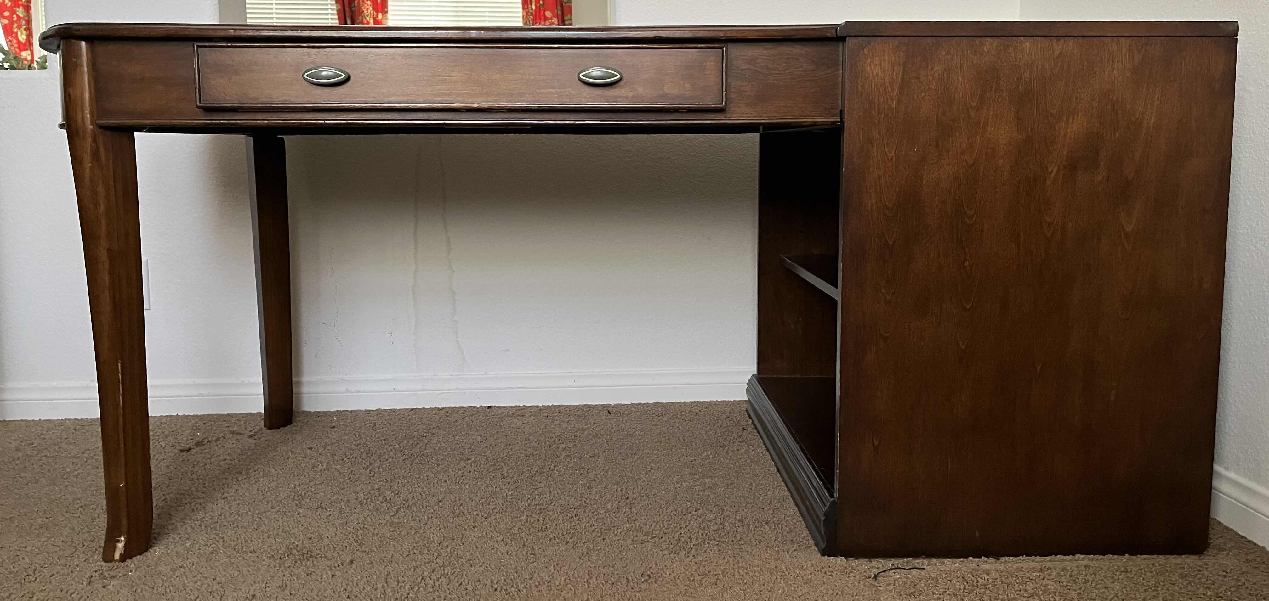 Photo 1 of ASHLEY FURNITURE CHERRY WALNUT FINISH WRITING COMPUTER DESK 69.25” X 30” H30”