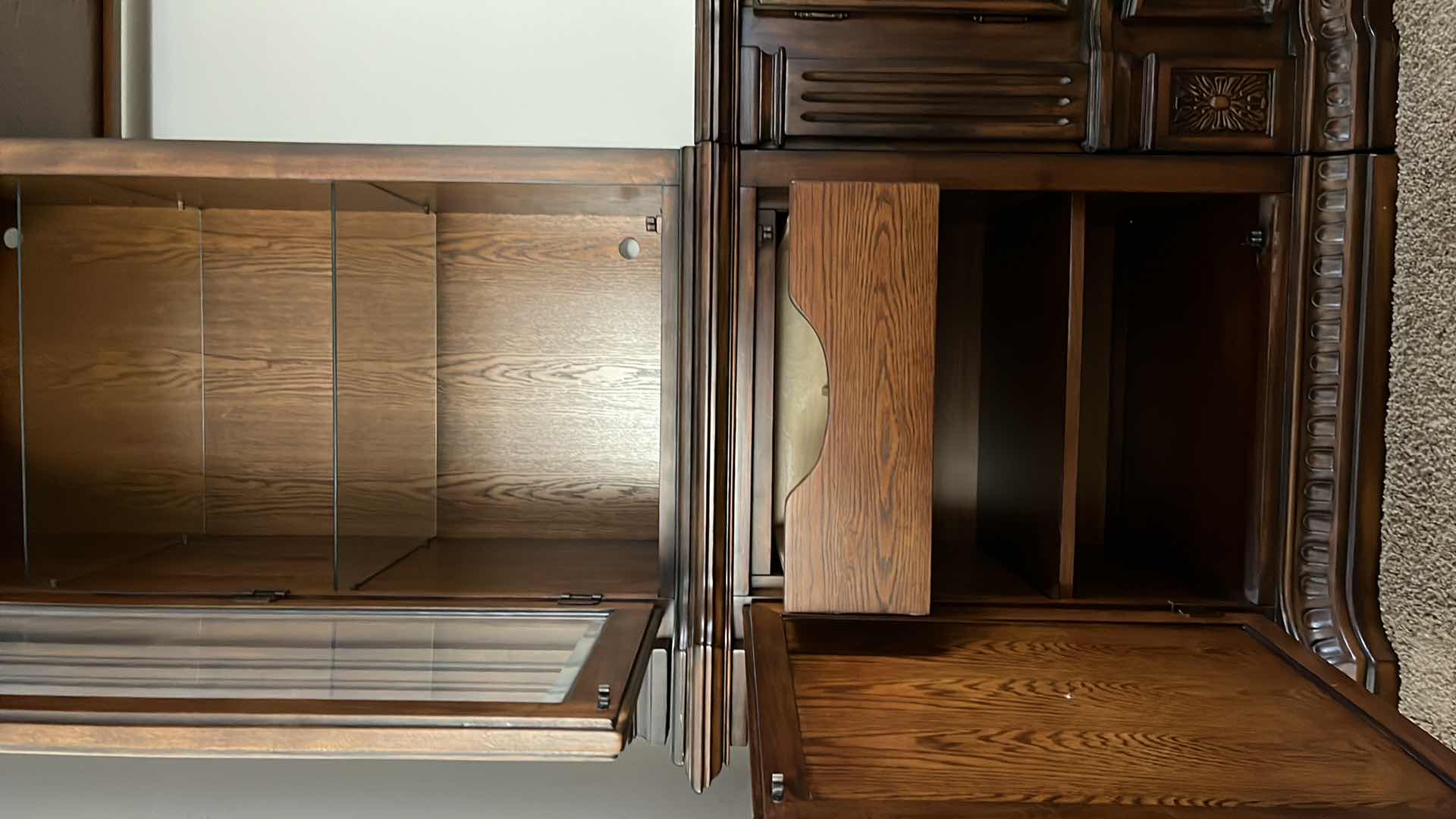 Photo 1 of FAIRMONT DESIGNS DARK CHERRY WOOD FINISH ENTERTAINMENT CENTER 119.5” X 25” H89.25” (READ NOTES)
