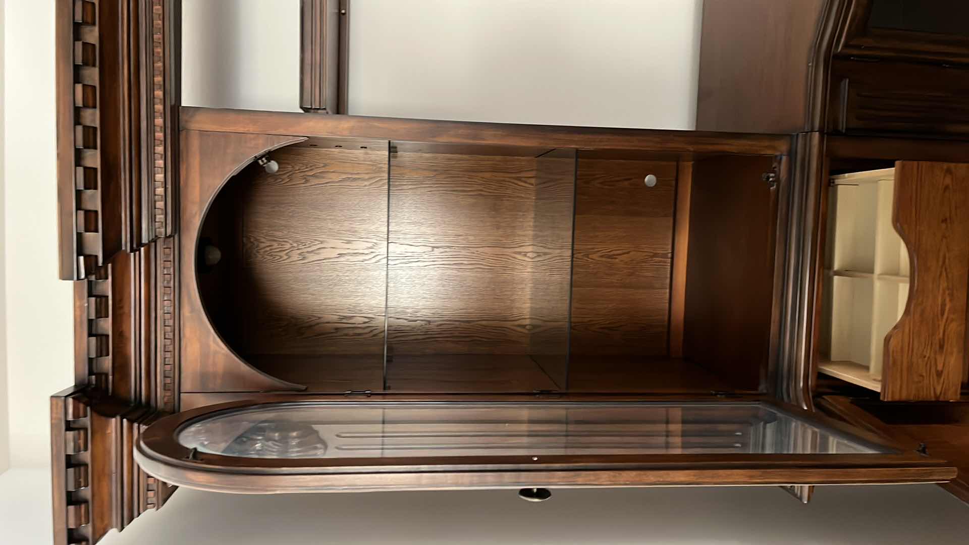 Photo 1 of FAIRMONT DESIGNS DARK CHERRY WOOD FINISH ENTERTAINMENT CENTER 119.5” X 25” H89.25” (READ NOTES)