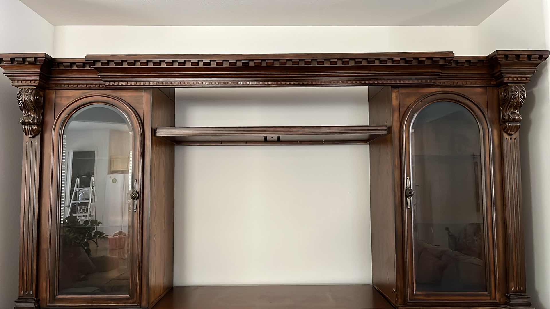 Photo 1 of FAIRMONT DESIGNS DARK CHERRY WOOD FINISH ENTERTAINMENT CENTER 119.5” X 25” H89.25” (READ NOTES)
