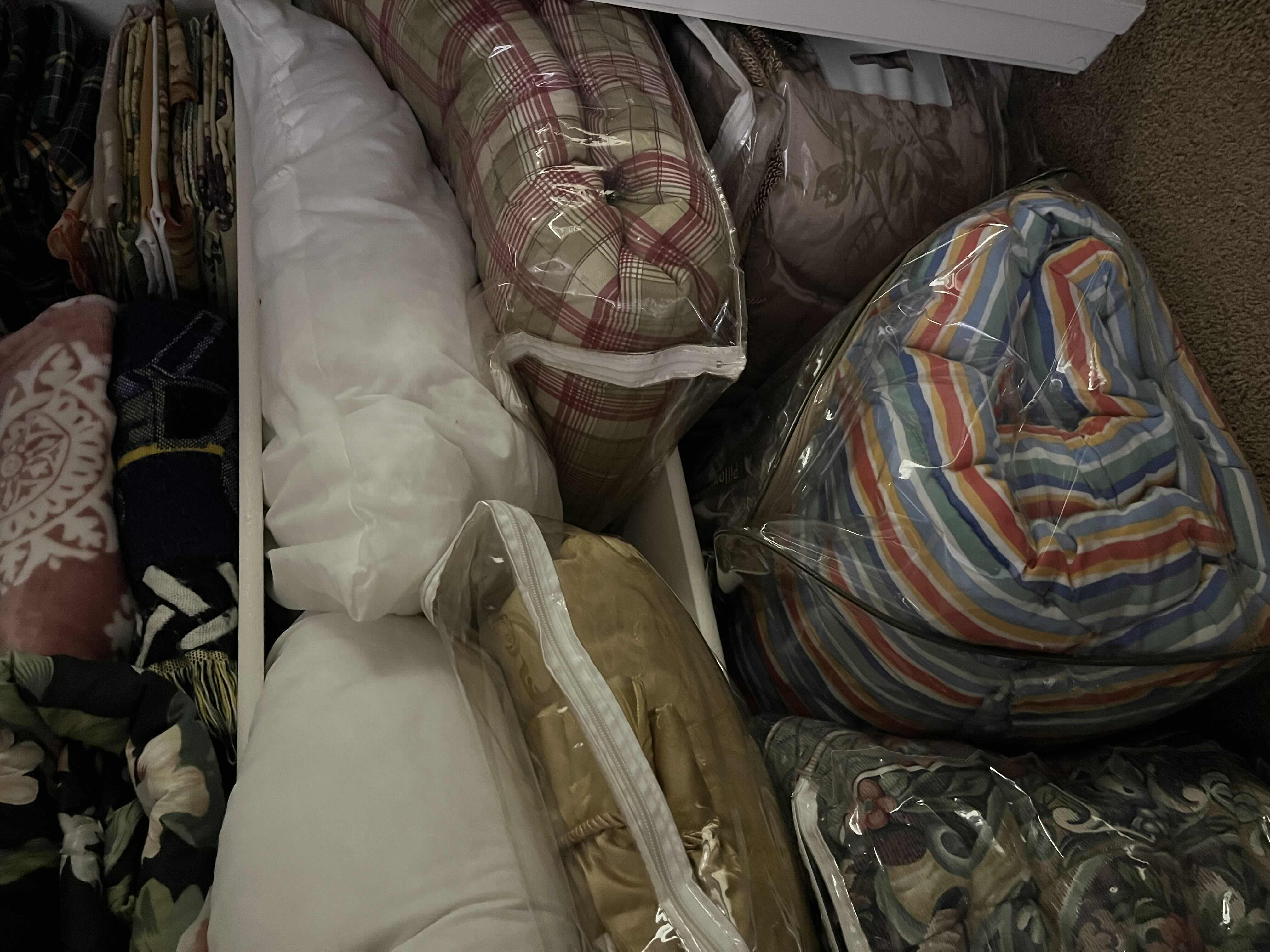 Photo 1 of CONTENTS OF CLOSET-BEDDING, PILLOWS, SHEETS & BLANKETS