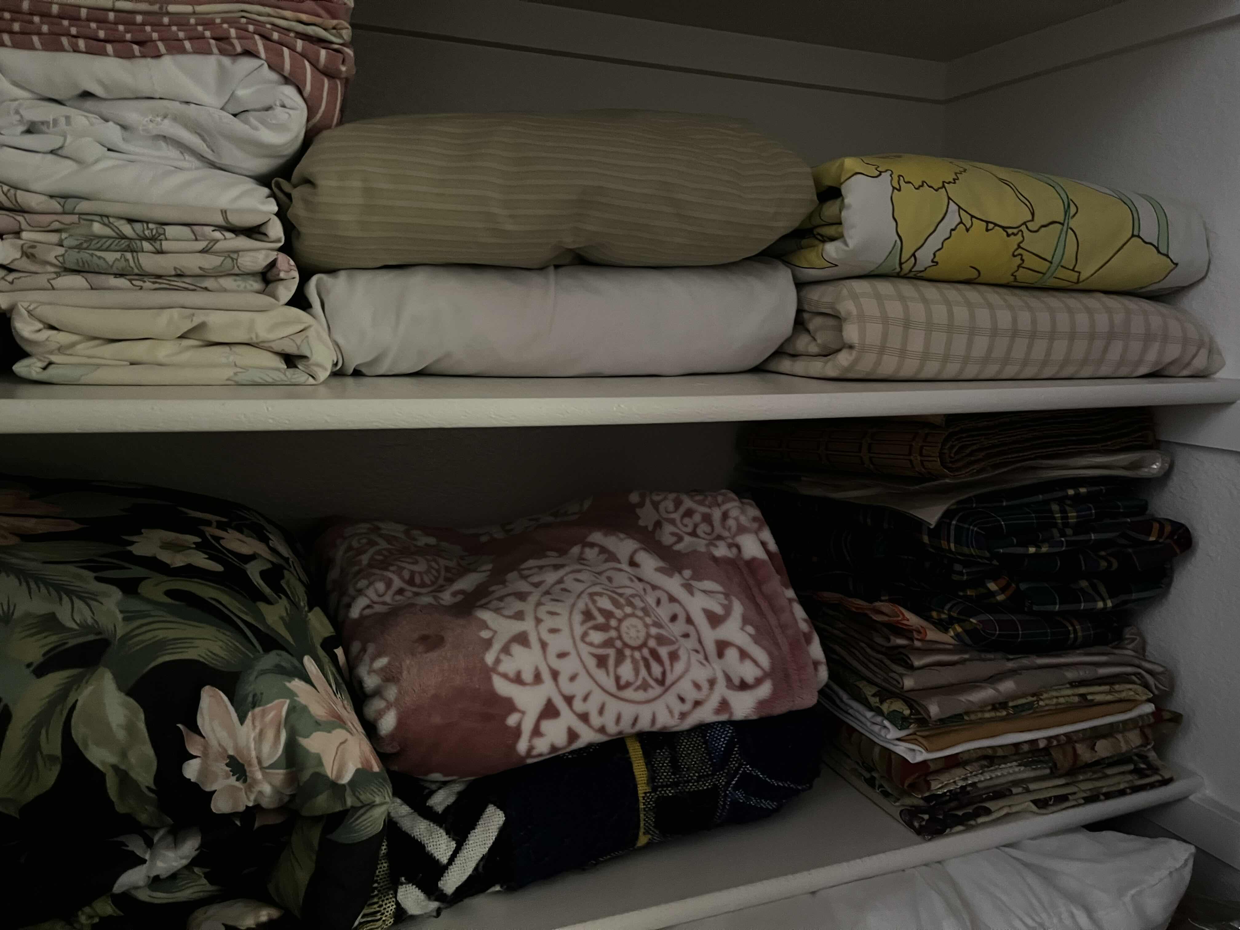 Photo 1 of CONTENTS OF CLOSET-BEDDING, PILLOWS, SHEETS & BLANKETS