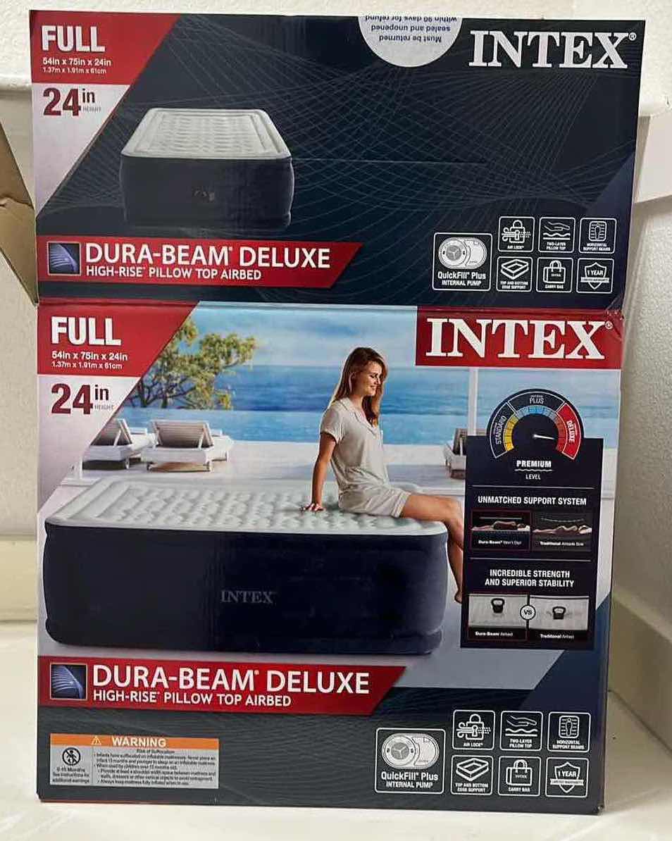 Photo 1 of INTEX FULL SIZE DURA BEAM DELUXE 24” HIGH RISE PILLOW TOP AIRBED