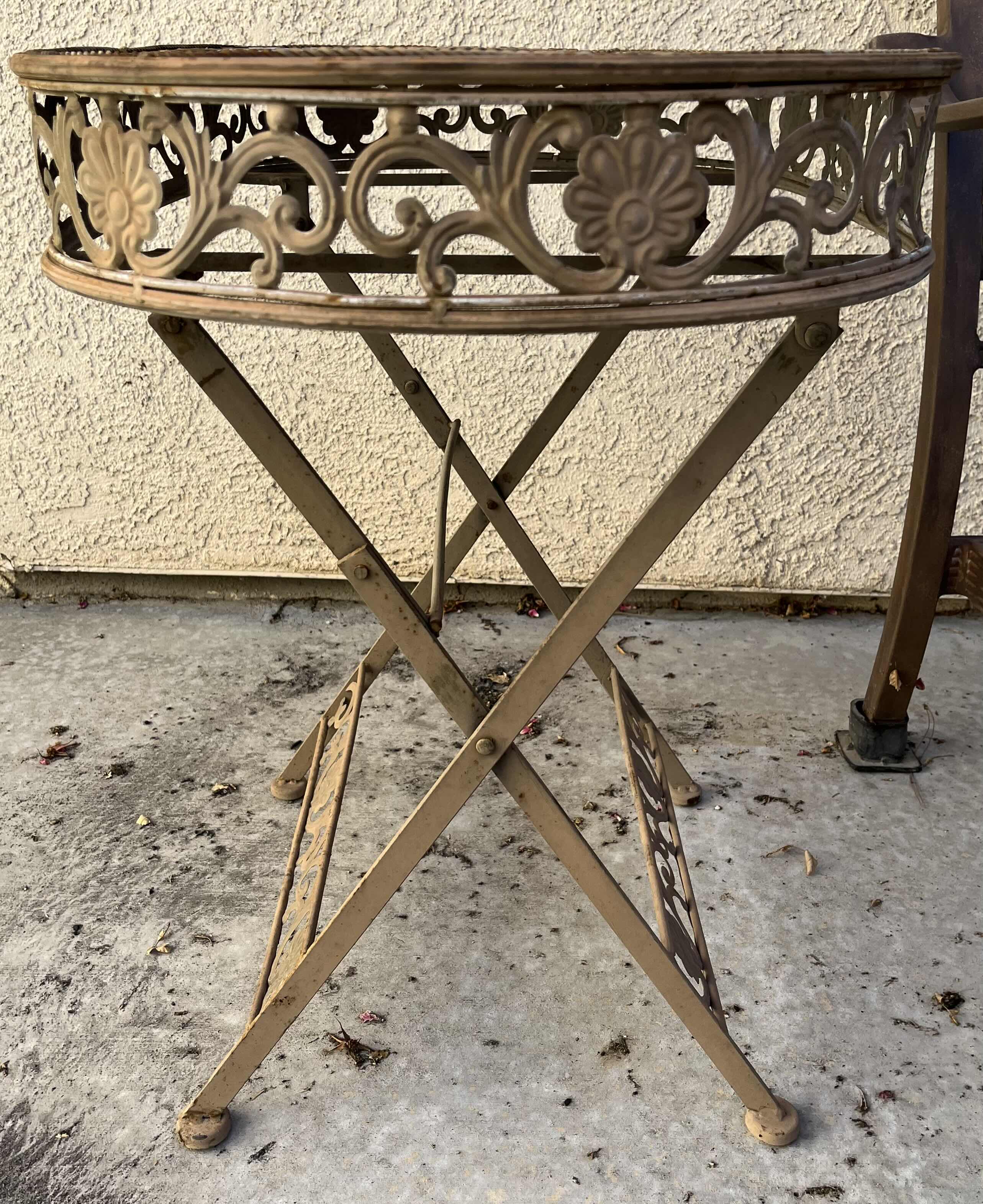 Photo 1 of HAMPTON BAY PATIO SET- METAL FRAME BENCH 52” X 35” H34” , 2 SIDE TABLES & 2 OTTOMANS