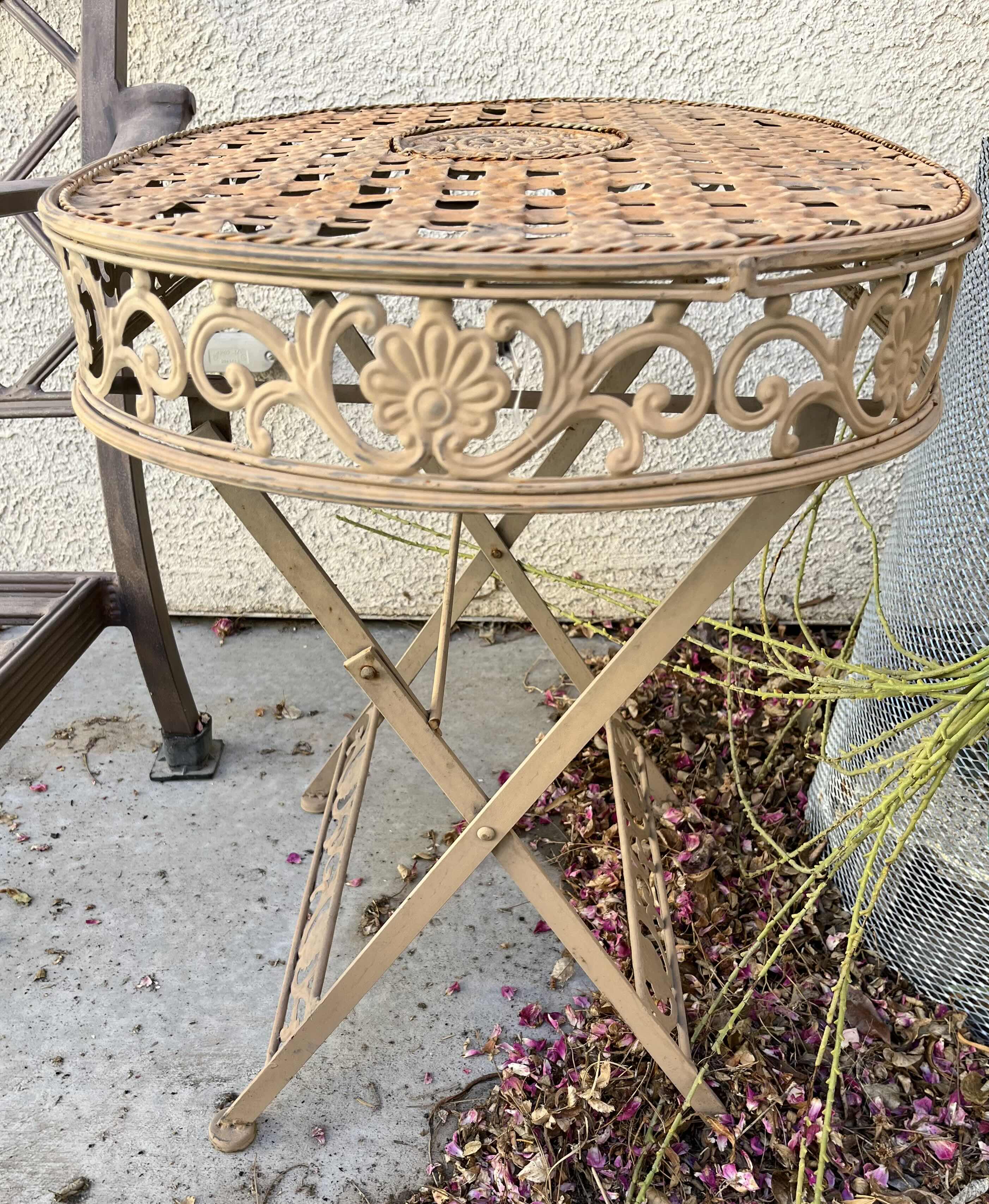Photo 1 of HAMPTON BAY PATIO SET- METAL FRAME BENCH 52” X 35” H34” , 2 SIDE TABLES & 2 OTTOMANS