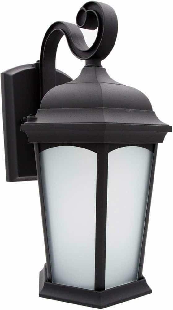 Photo 1 of MAXXIMA OUTDOOR 13W LED WALL LIGHT FIXTURE W FROST GLASS & SENSOR MODEL MEL-13100W 7.9” X 9.4” H14.3”