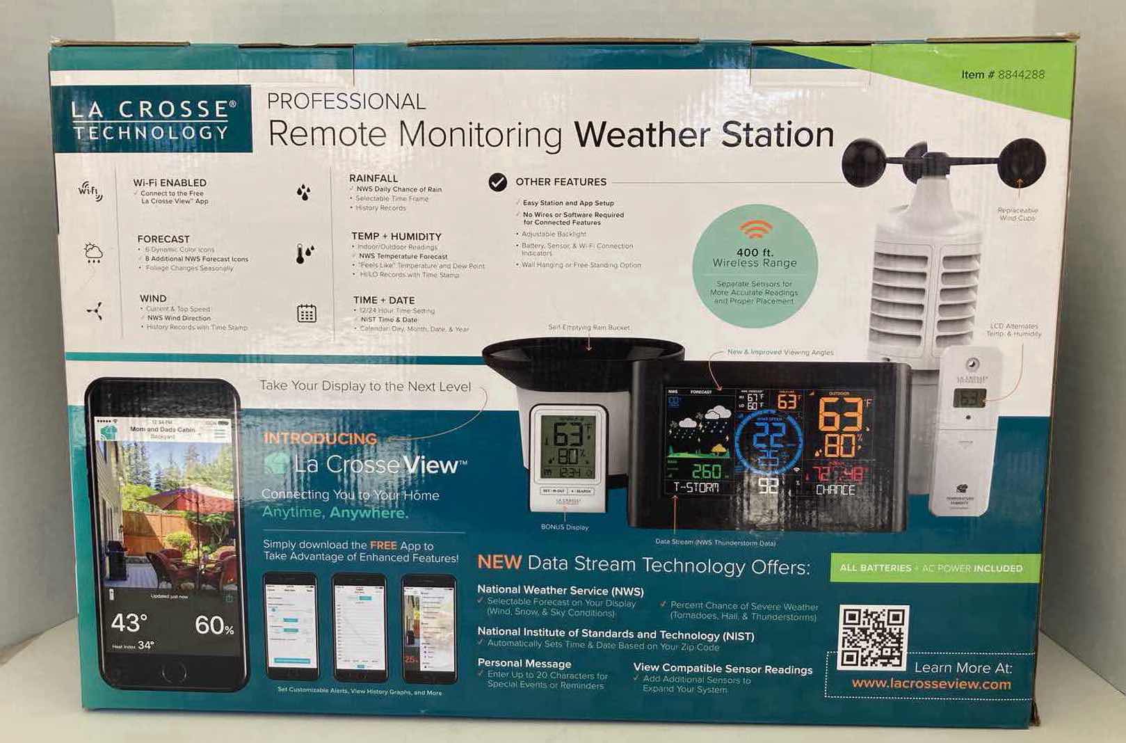 Photo 3 of LA CROSSE TECHNOLOGY PROFESSIONAL REMOTE MONITORING WEATHER STATION MODEL 328-10618-INT