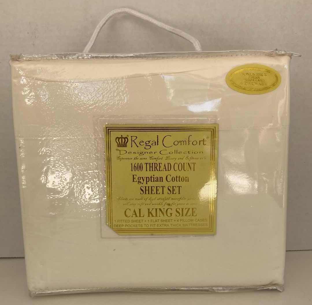 Photo 1 of REGAL COMFORT 1600 THREAD COUNT EGYPTIAN COTTON CREAM SHEET SET CAL KING SIZE