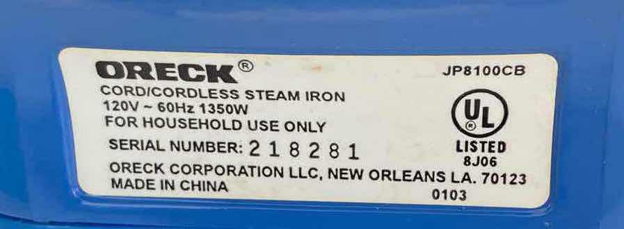 Photo 6 of ORECK IRON W HOLDER MODEL 218281