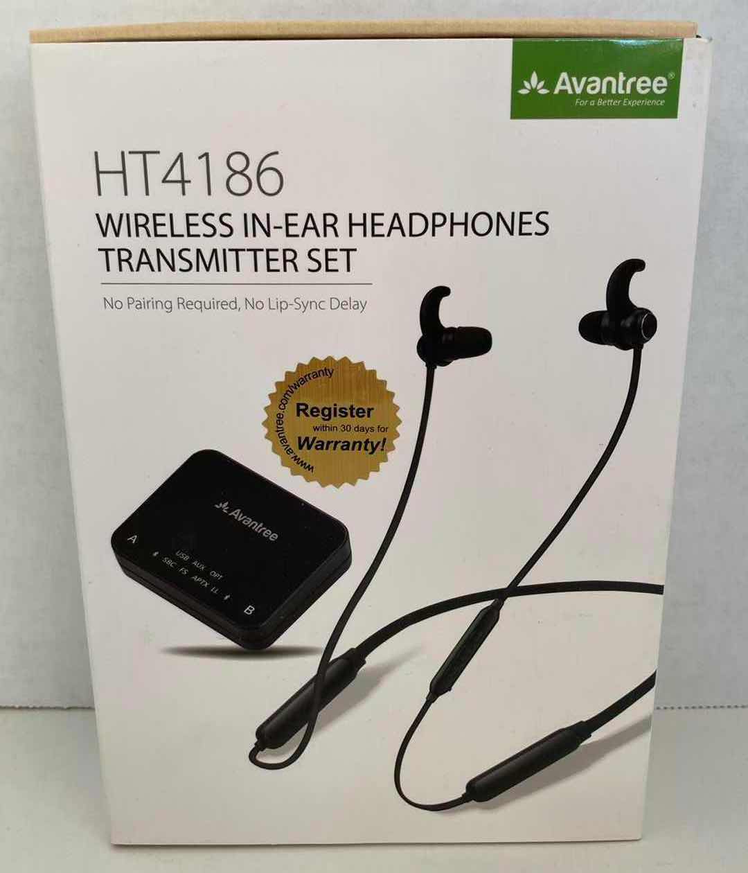 Photo 1 of AVANTREE WIRELESS HEADPHONES TRANSMITTER SET MODEL BTHS-NB16