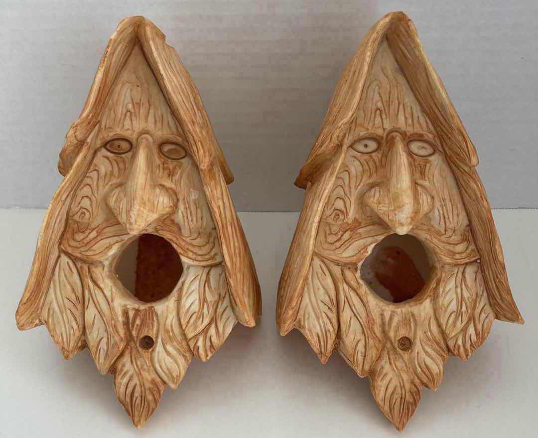 Photo 1 of RUSTIC OLD MAN RESIN HANGING  BIRDHOUSES (2) 4.75” X 3.75” H8.5”