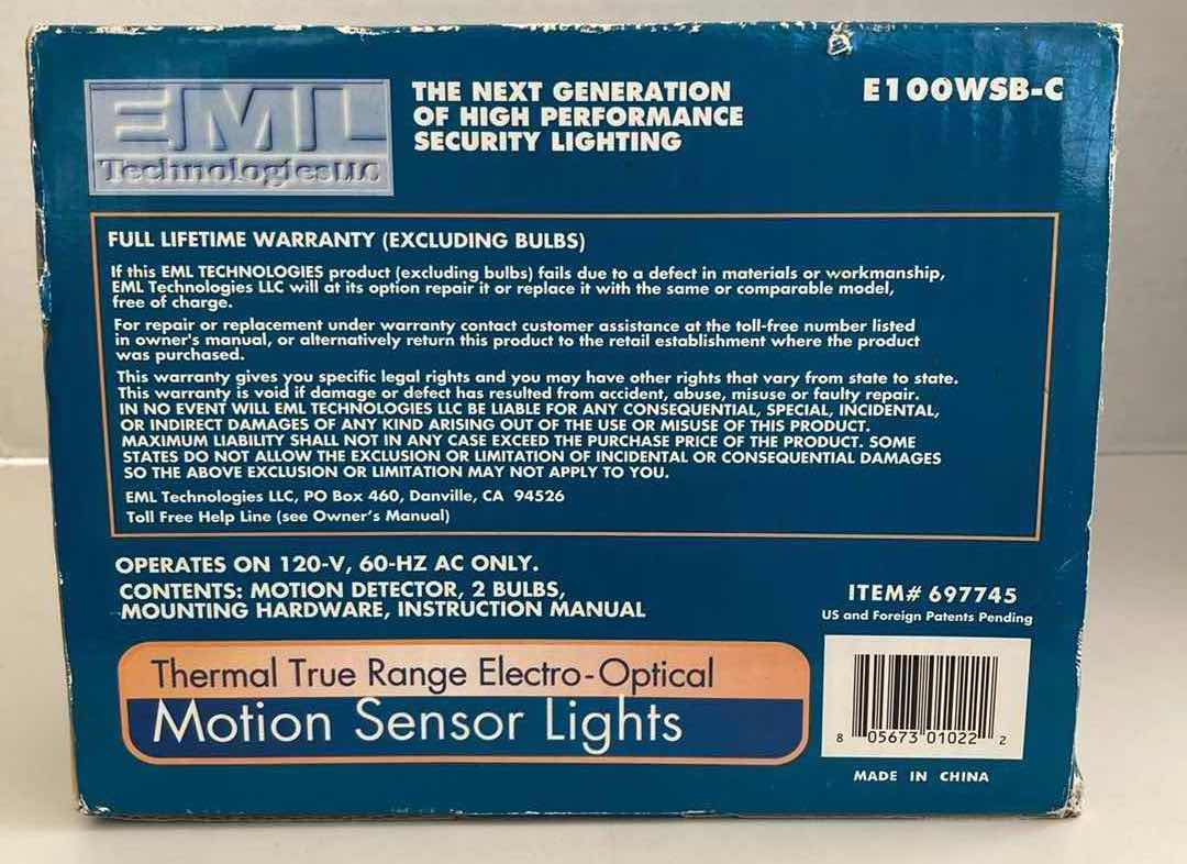 Photo 2 of EML HIGH PERFORMANCE MOTION SENSOR SECURITY LIGHTS