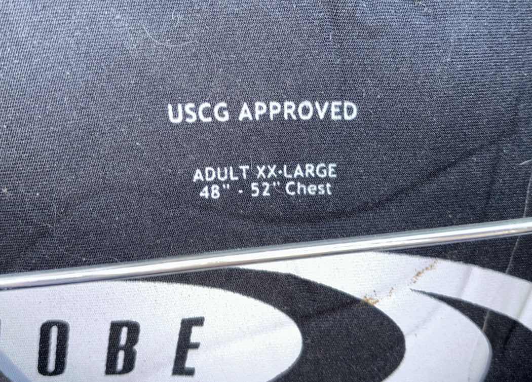 Photo 5 of JOBE EMBOSSED U.S. COAST GUARD APPROVED NEOPRENE LIFE JACKET, SIZE XXL (CHEST 48”-52”)