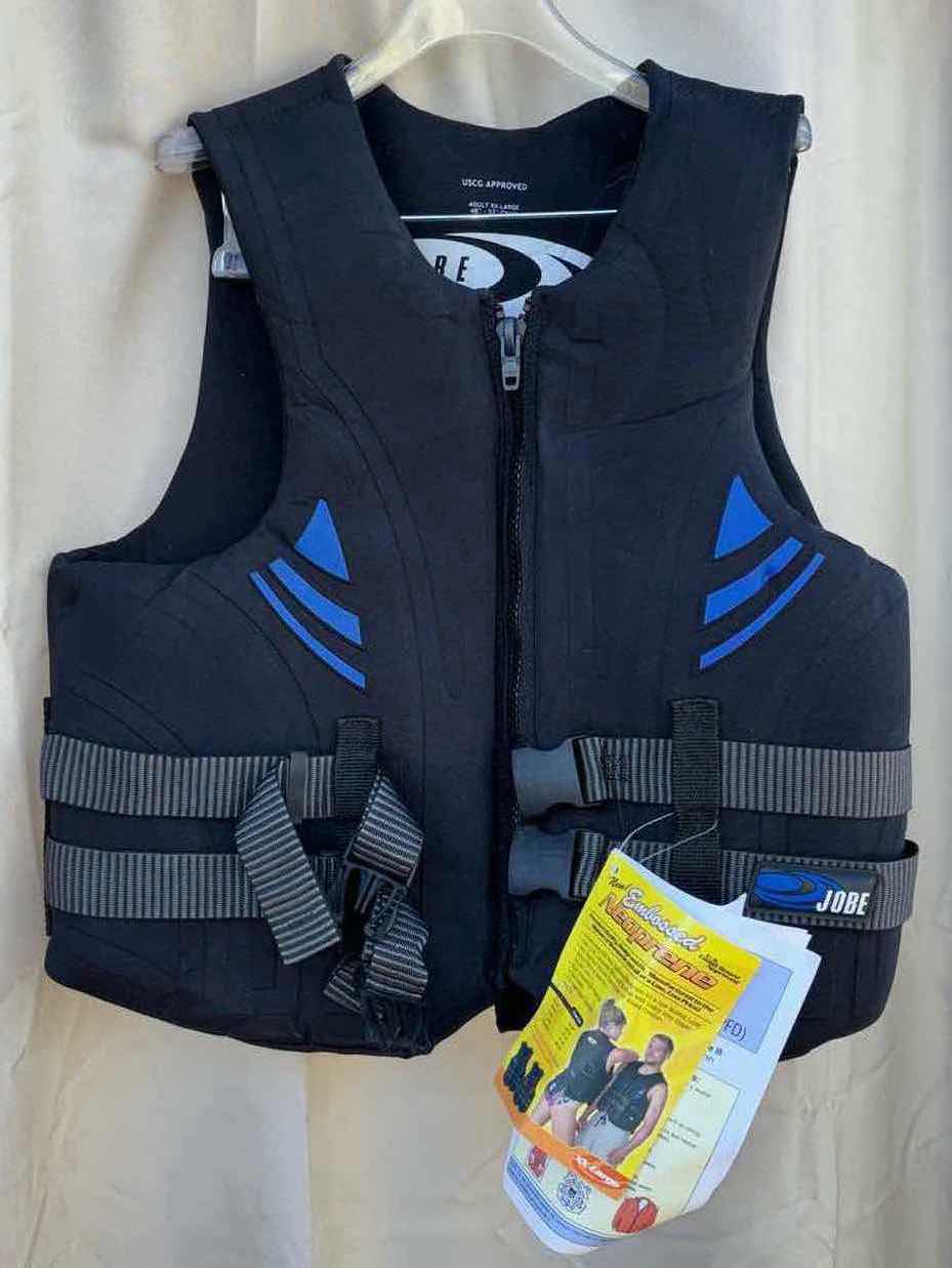 Photo 1 of JOBE EMBOSSED U.S. COAST GUARD APPROVED NEOPRENE LIFE JACKET, SIZE XXL (CHEST 48”-52”)