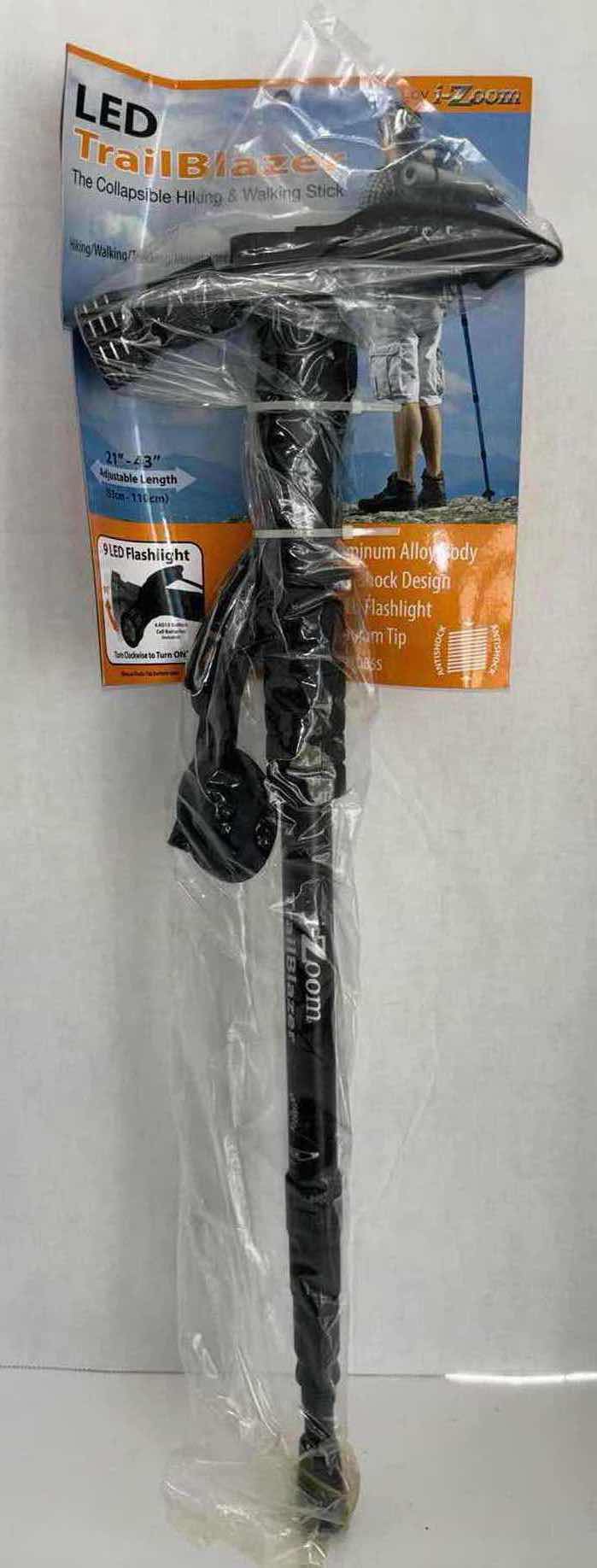 Photo 1 of  i-ZOOM LED TRAILBLAZER COLLAPSIBLE HIKING/WALKING STICK, ADJUSTABLE LENGTH 21”-43”