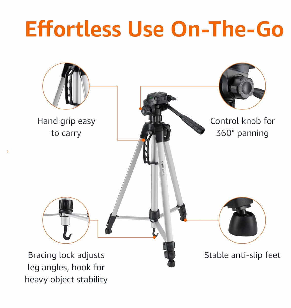 Photo 4 of AMAZON BASICS 60” LIGHTWEIGHT TRIPOD W BAG