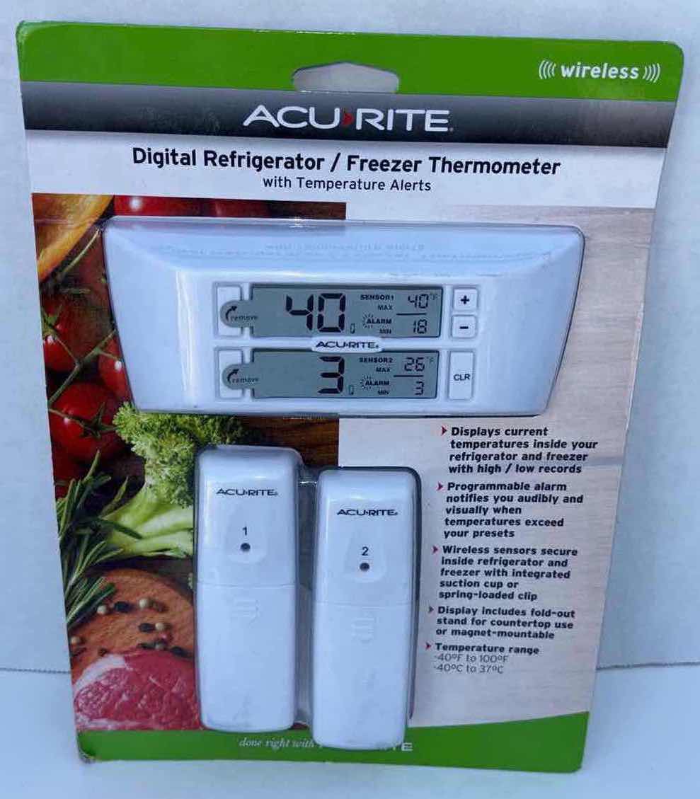 Photo 1 of ACU-RITE DIGITAL REFRIGERATOR/FREEZER THERMOMETER W TEMPERATURE ALERTS