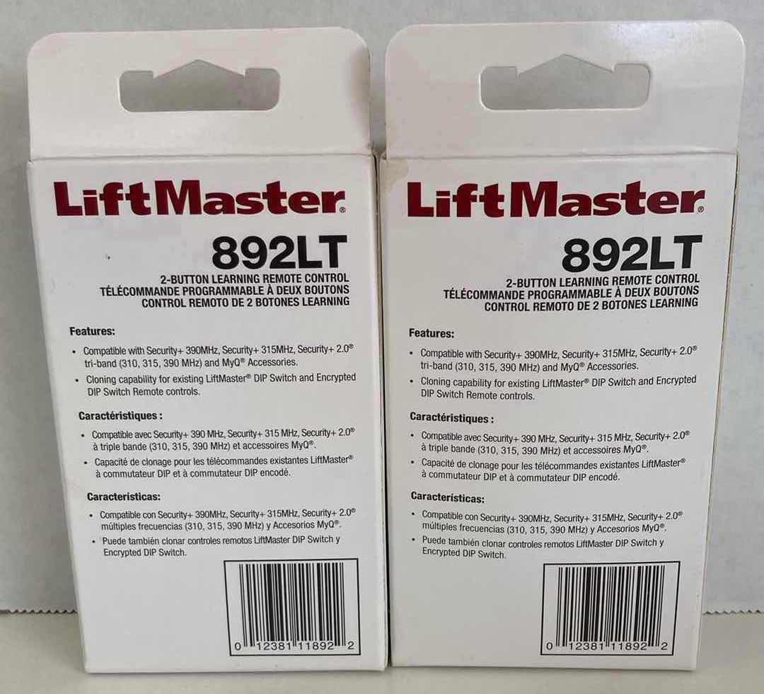 Photo 2 of LIFTMASTER 892LT 2-BUTTON LEARNING GARAGE DOOR REMOTE CONTROL (2)