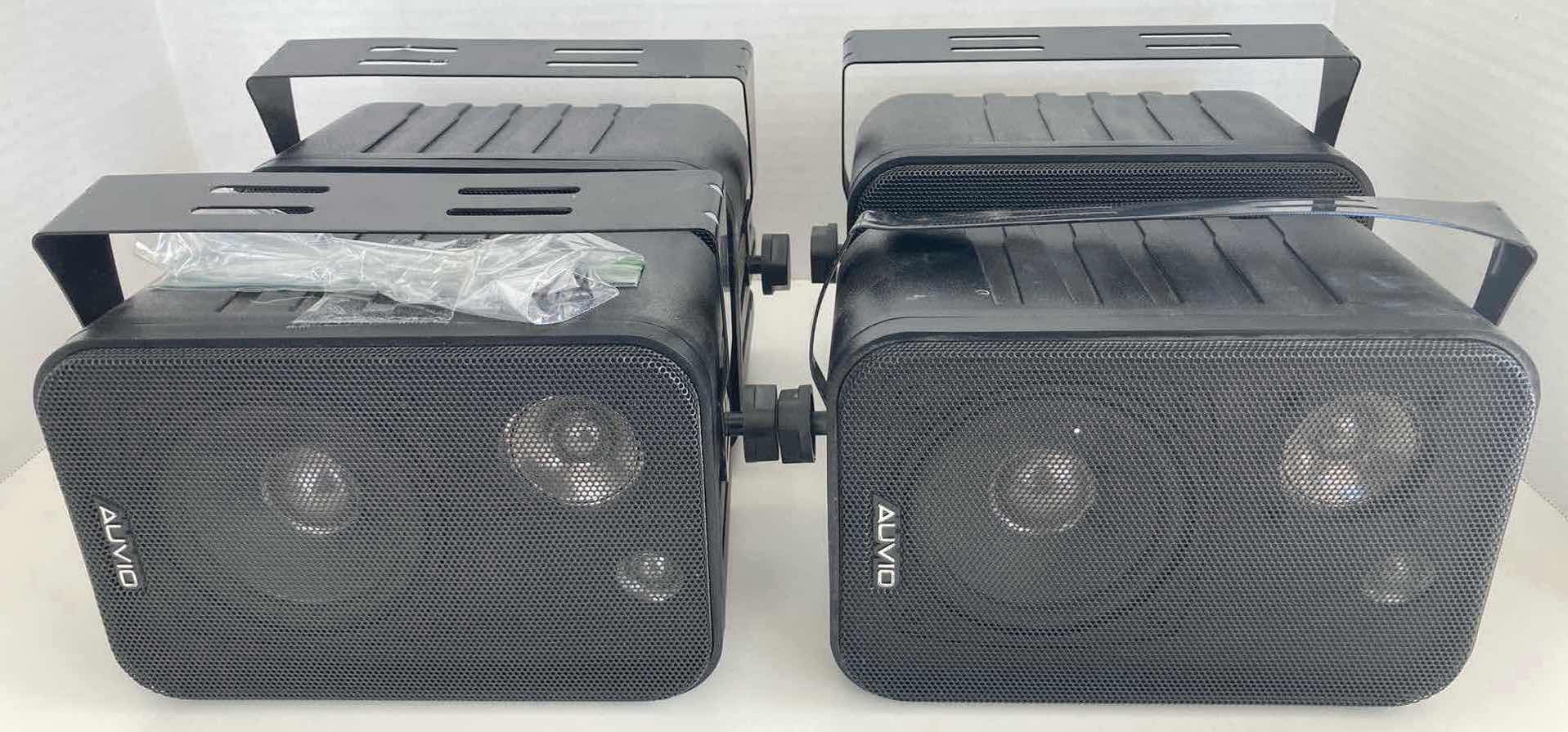 Photo 1 of AUVIO 3-WAY INDOOR/OUTDOOR BLACK SPEAKERS 4” X 8” (SET OF 4)