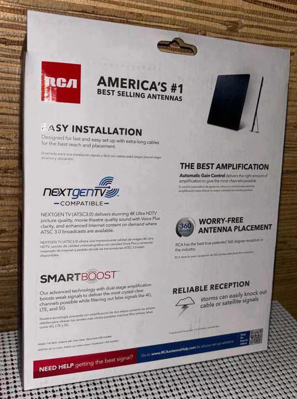 Photo 3 of RCA AMPLIFIED INDOOR FLAT HDTV ANTENNA, MULTIDIRECTIONAL 55 MILE RANGE