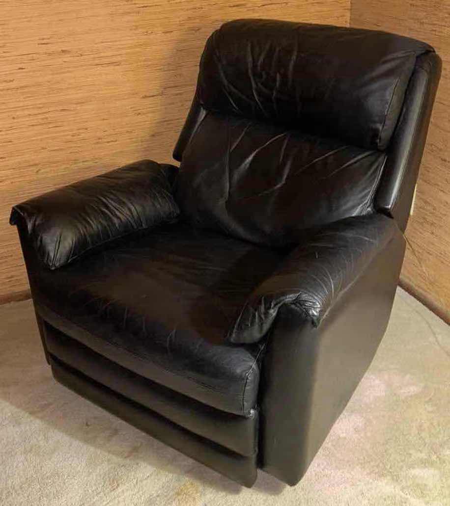 Photo 2 of BLACK FAUX LEATHER RECLINER 37” X 36” H38”