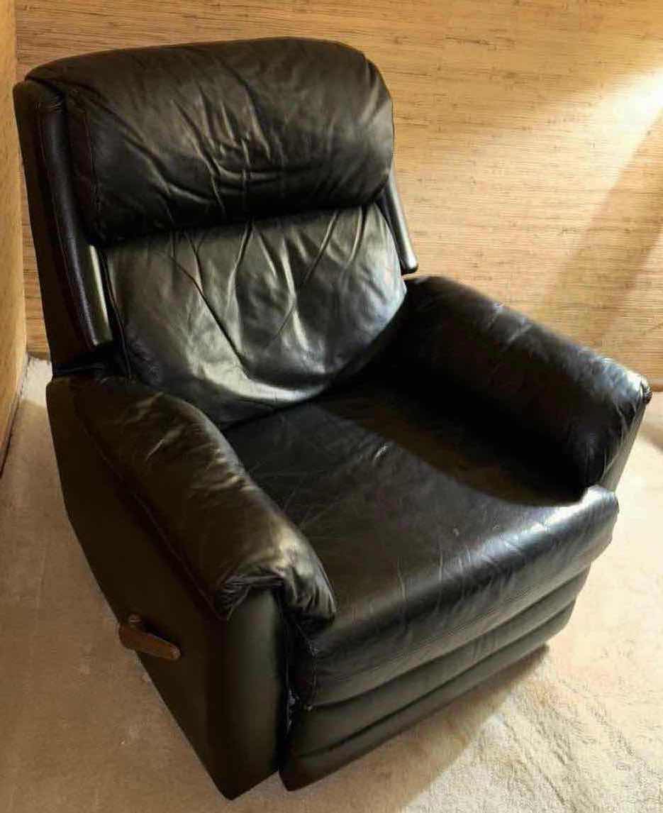 Photo 3 of BLACK FAUX LEATHER RECLINER 37” X 36” H38”