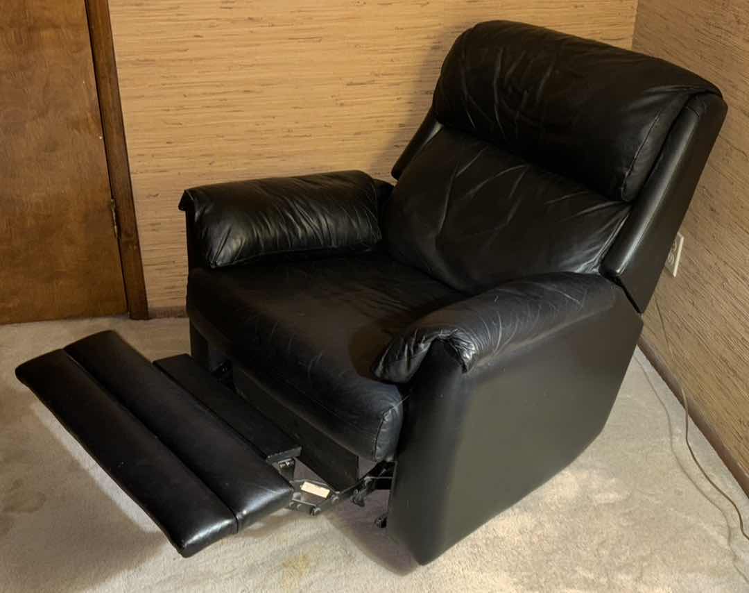 Photo 1 of BLACK FAUX LEATHER RECLINER 37” X 36” H38”